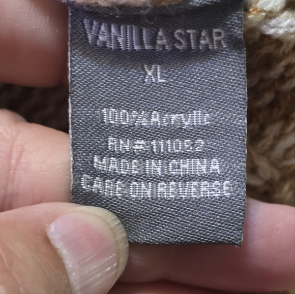 Vanilla Star Ombre Vneck Button Up Cardigan Sweater Brown & Tan Size XL - Picture 9 of 11